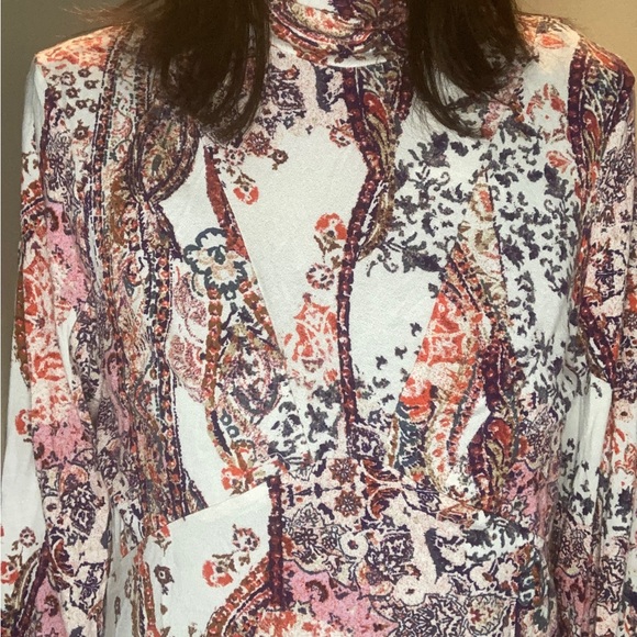 Free People Boho Ivory Long Sleeve Midi Dress Size S - Picture 4 of 12